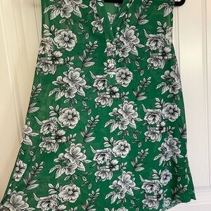 Siren Lily Emerald and Ivory Leaf Dress